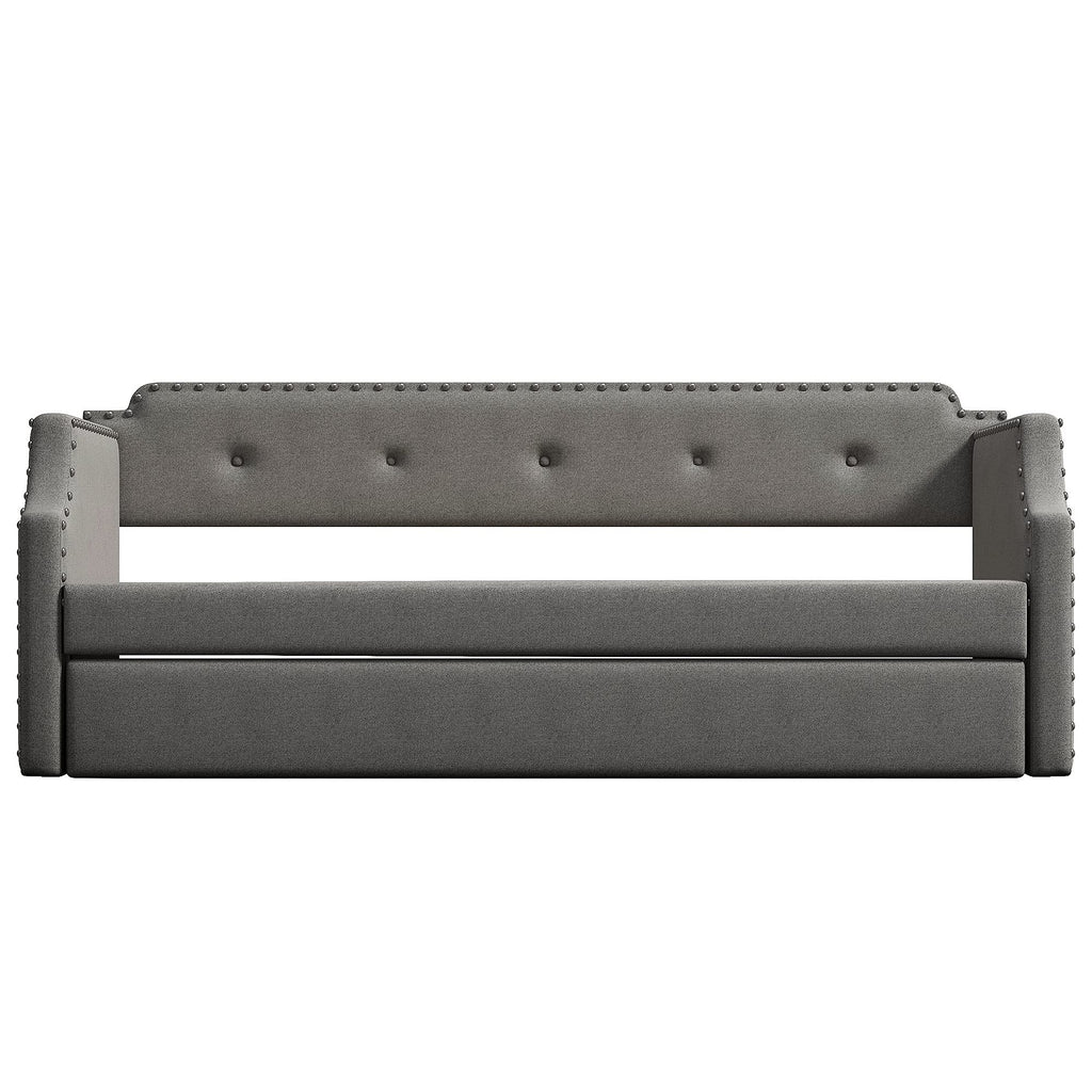Twin Tufted Upholstered Daybed with Trundle S791
