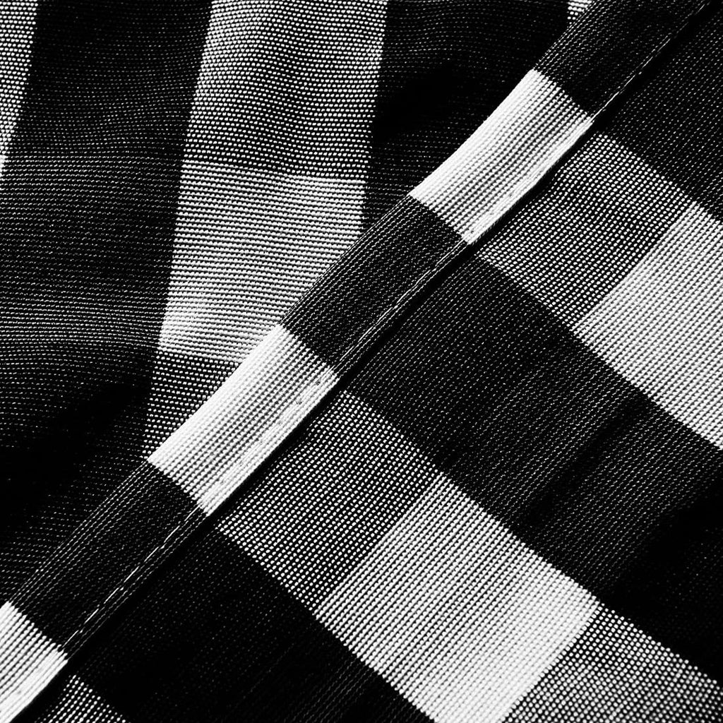 Black and White Buffalo Check Rod Pocket Curtain 25"x40" Z667585