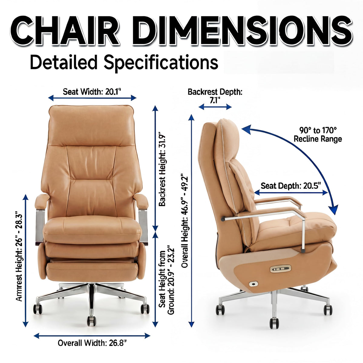 Brown Electric Big & Tall Executive Office Chair D553