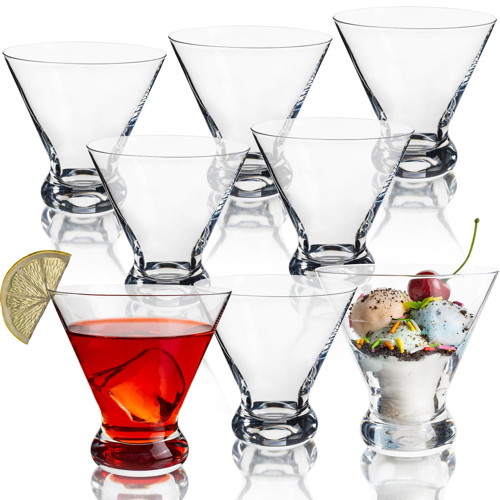 8 oz Stemless Martini Glasses Set of 8 S175826
