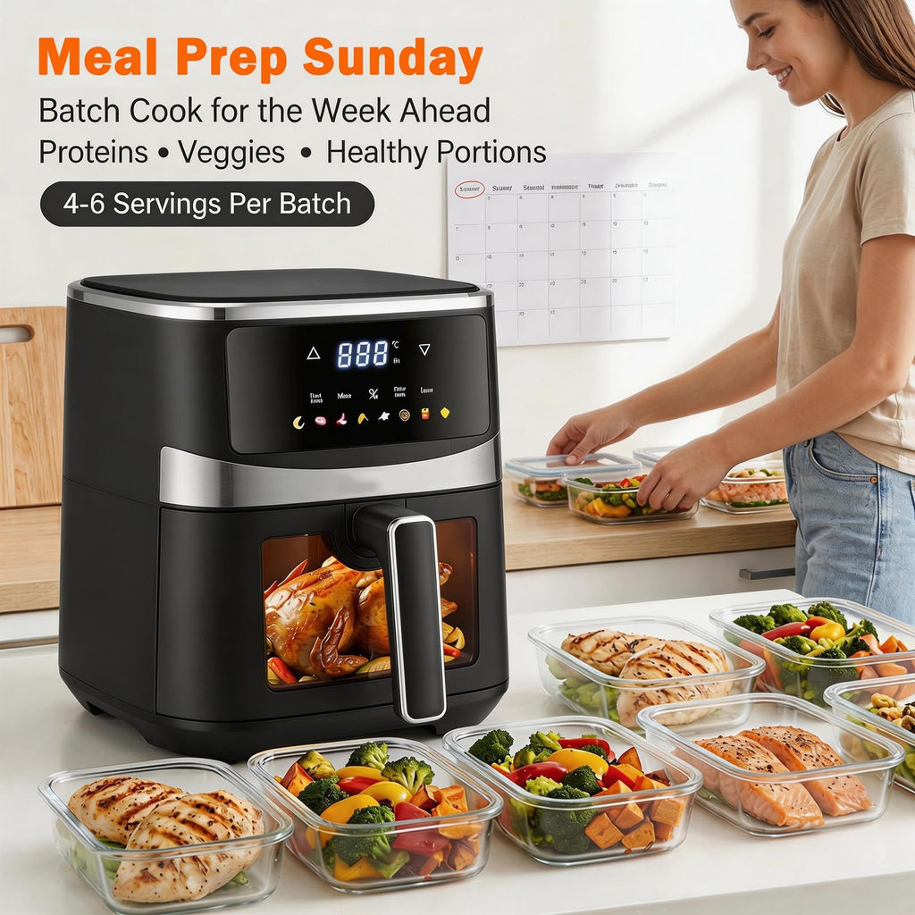 6 QT Family Size Air Fryer with Visible Cooking Window B954828