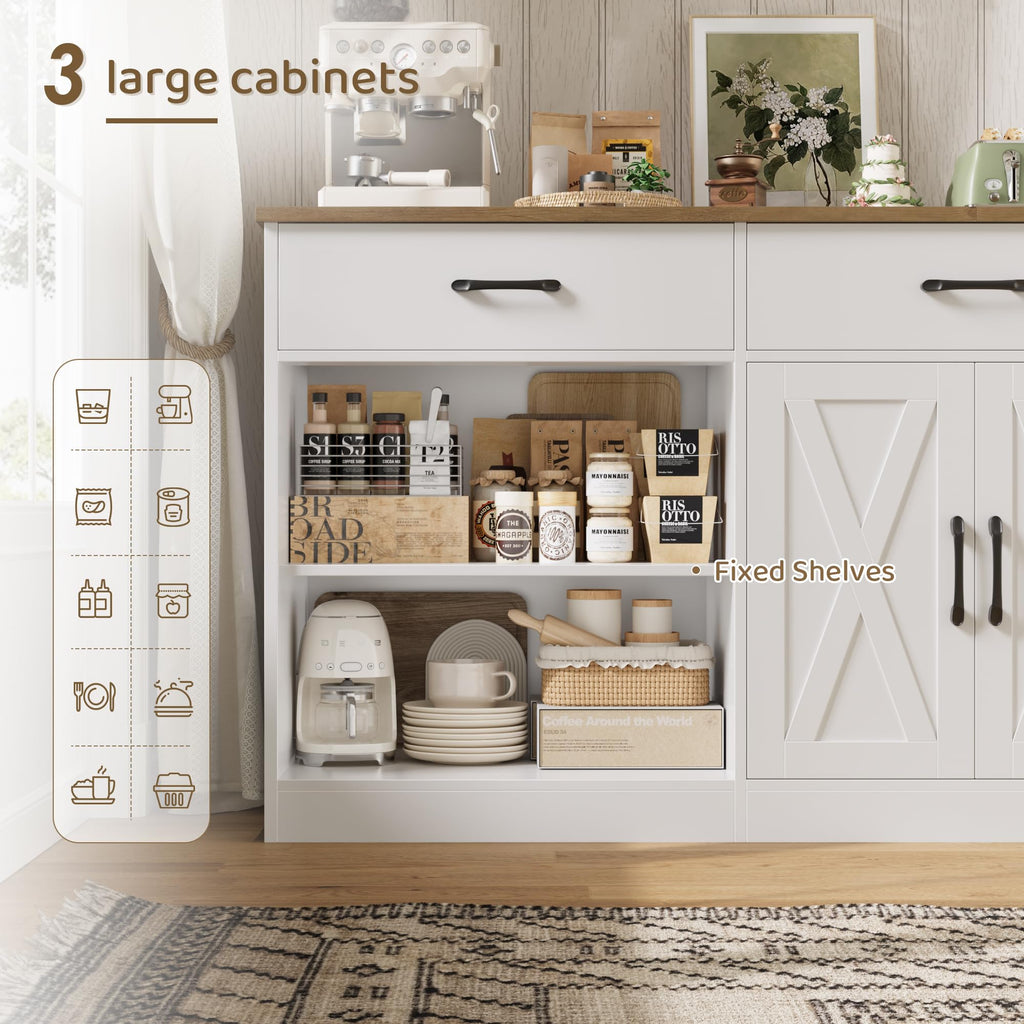 White Kitchen Sideboard Buffet Cabinet with Storage Z482