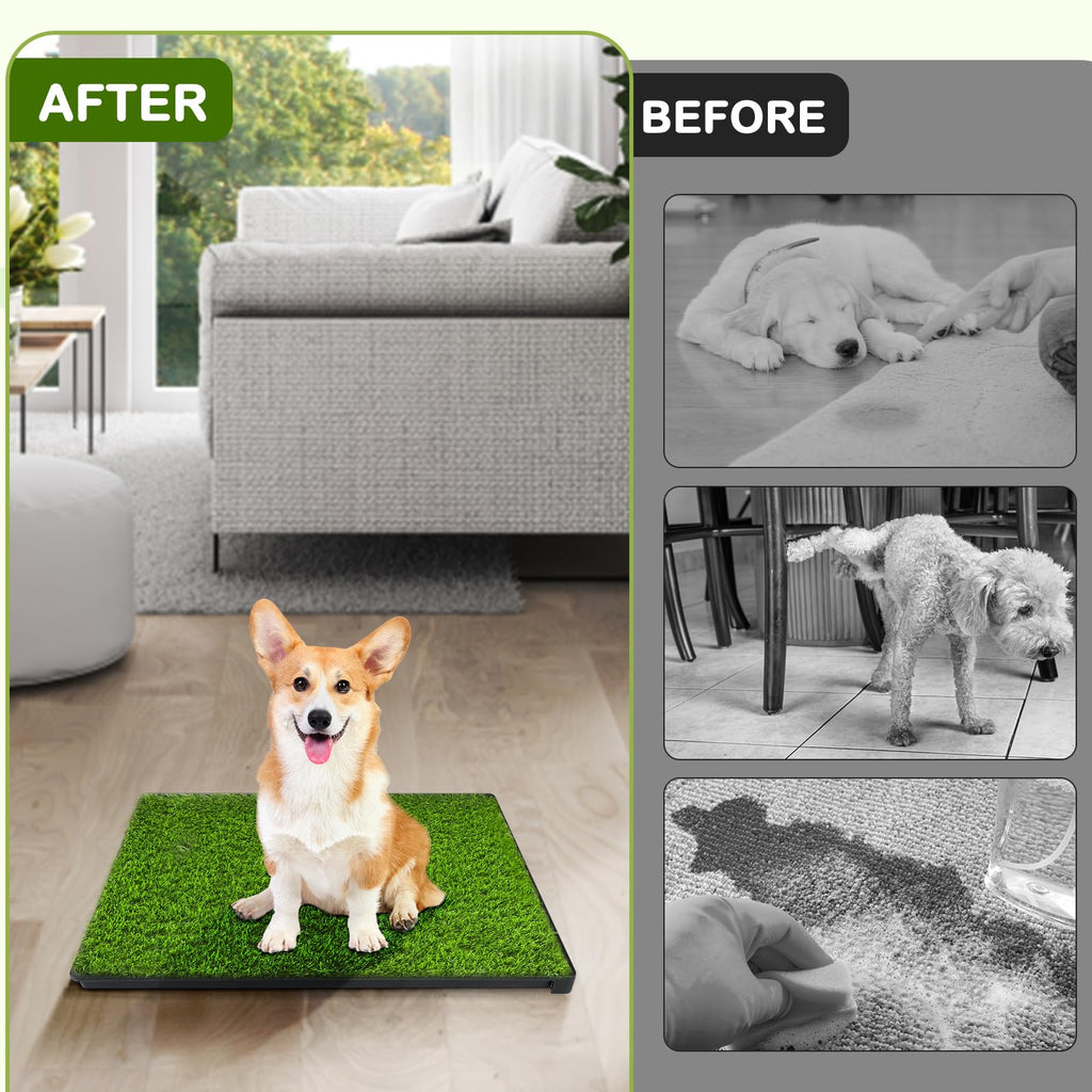 23''X17'' Artificial Turf Dog Grass Pad with Tray J151