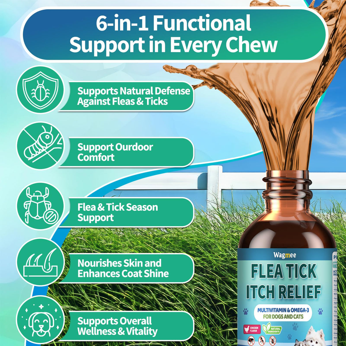Oral Flea and Tick Prevention Drops 2 fl oz Y6943