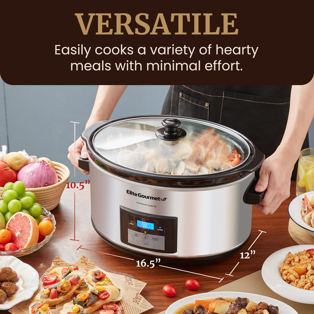 Digital 8.5 Qt Stainless Steel Slow Cooker Z9397