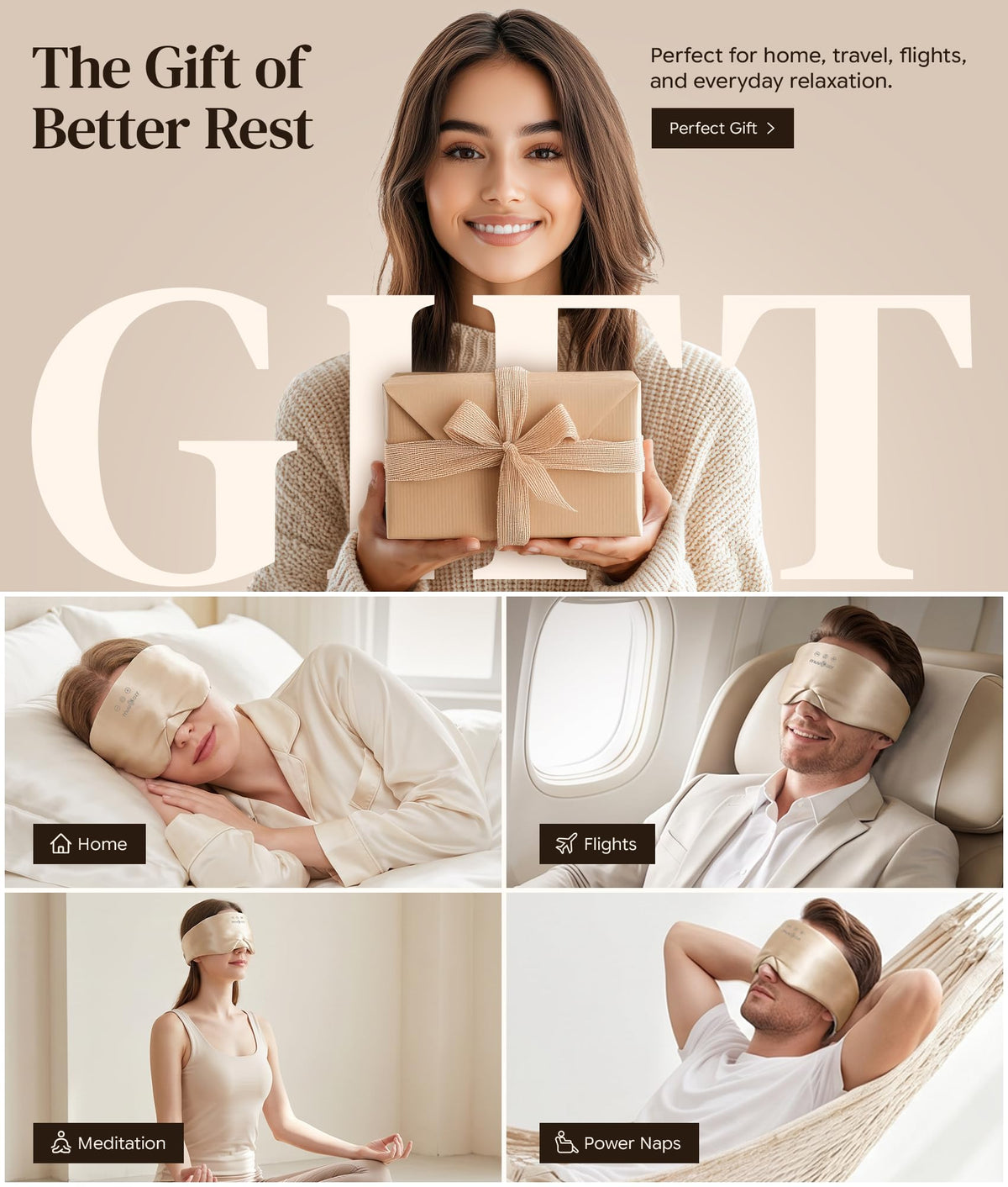 Silk Sleep Mask Bluetooth Headphones F43955