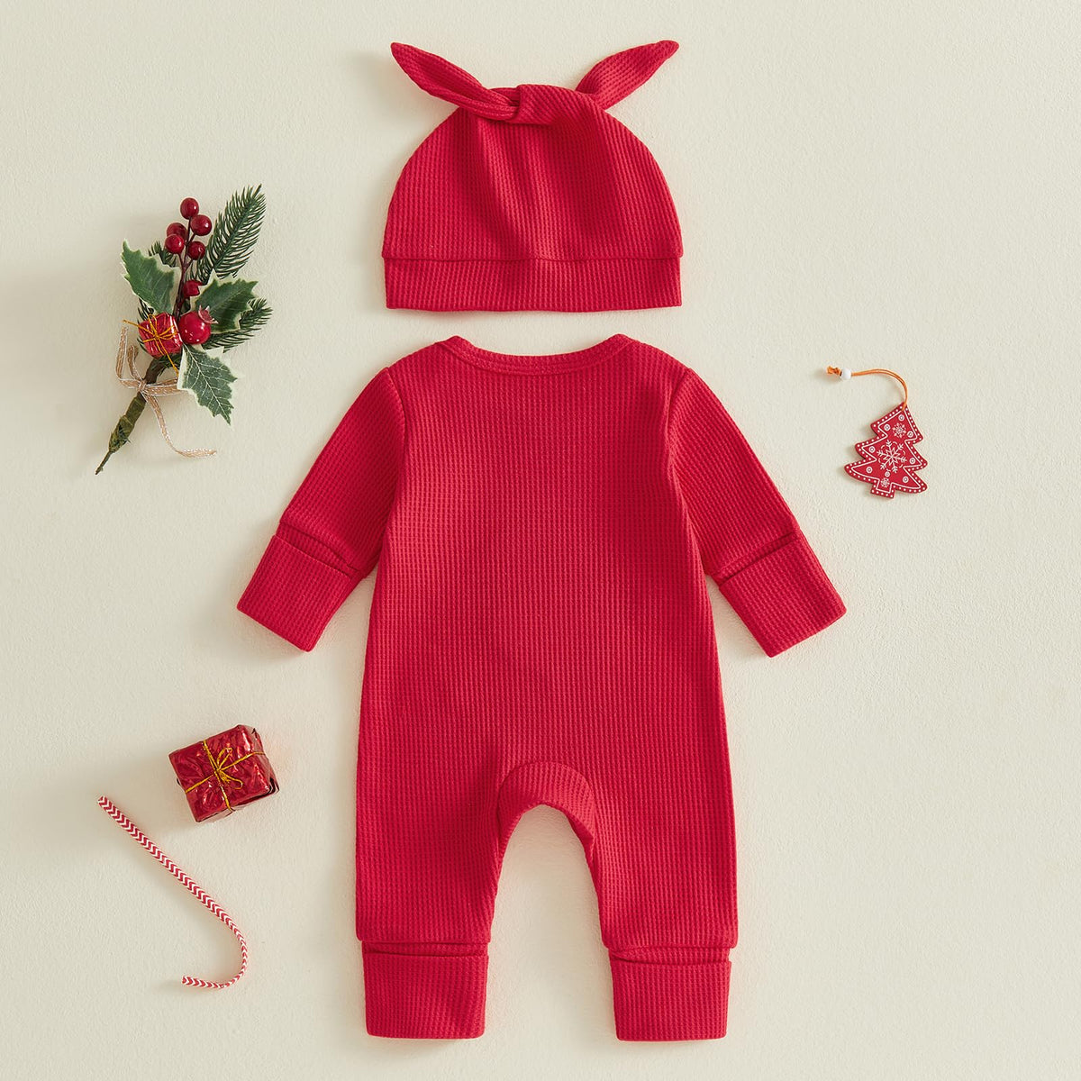 Christmas Baby Romper Jumpsuit Hat Set S12304