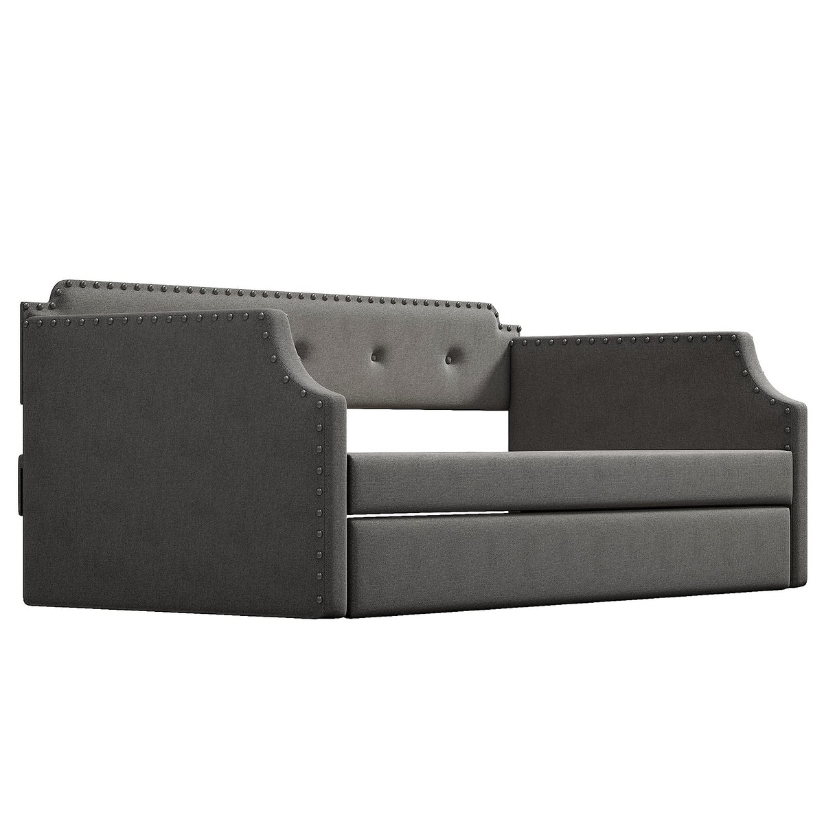 Twin Tufted Upholstered Daybed with Trundle S791
