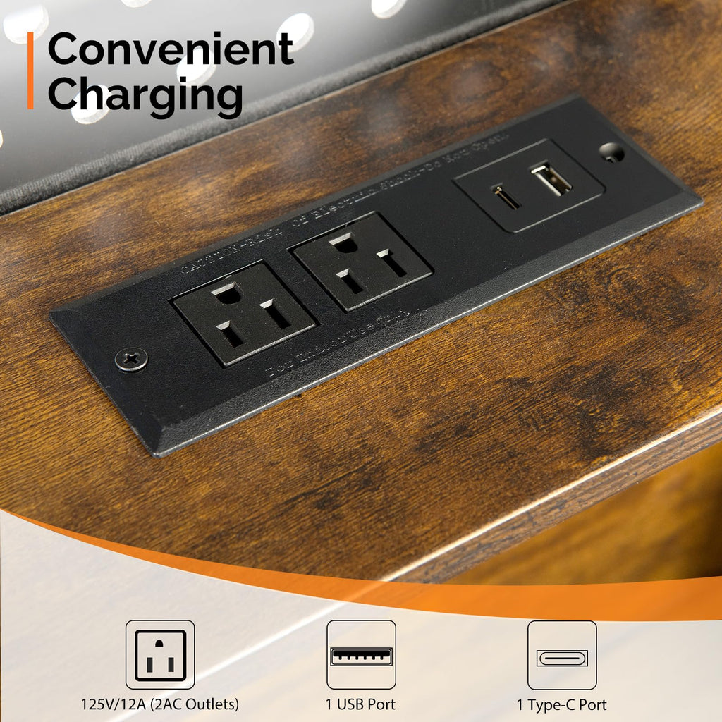 Black Twin Metal Floating Bed Frame with Charging Station and LED Lights K664450