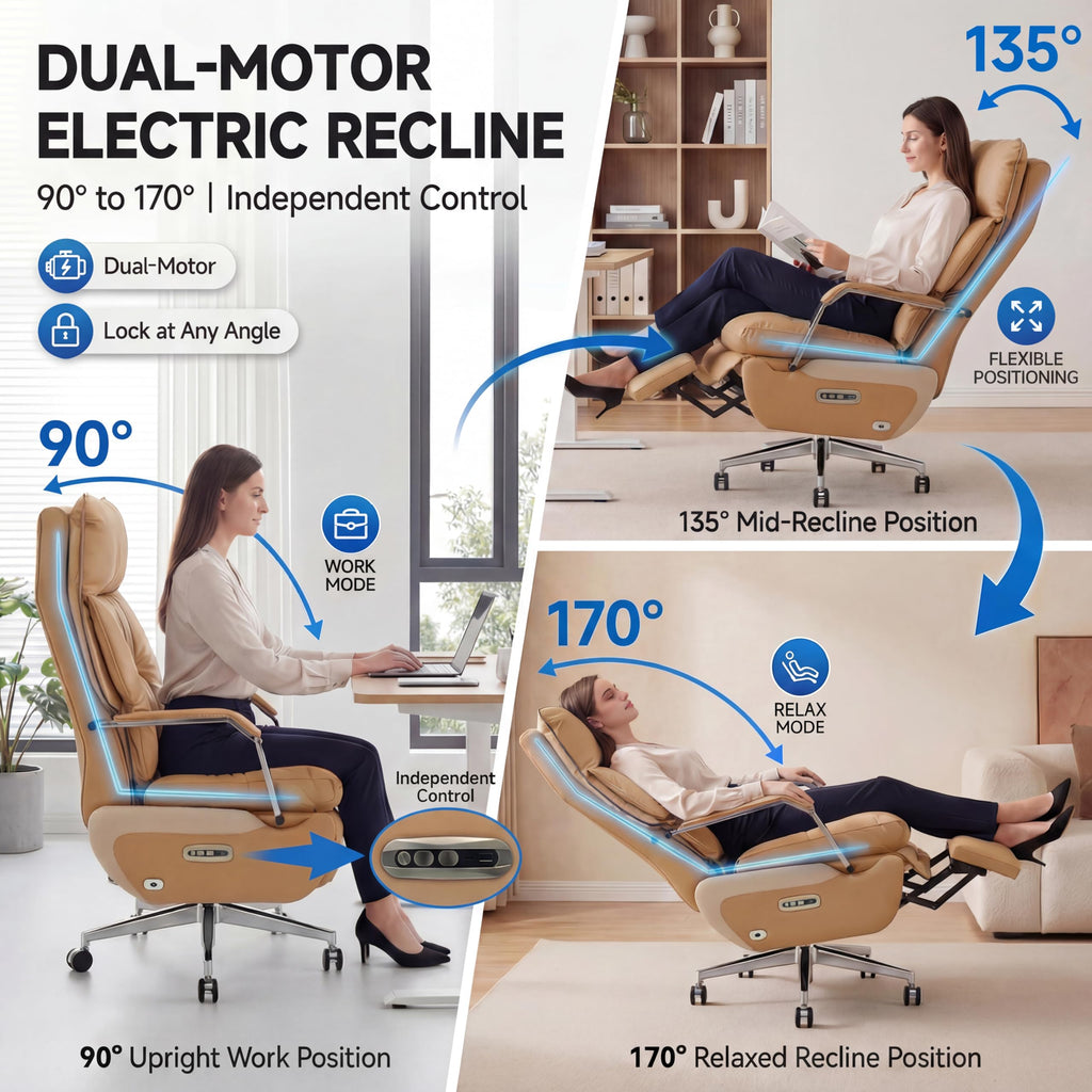 Brown Electric Big & Tall Executive Office Chair D553