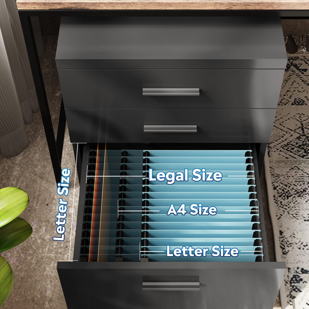 3 Drawer Wood File Cabinet U4364
