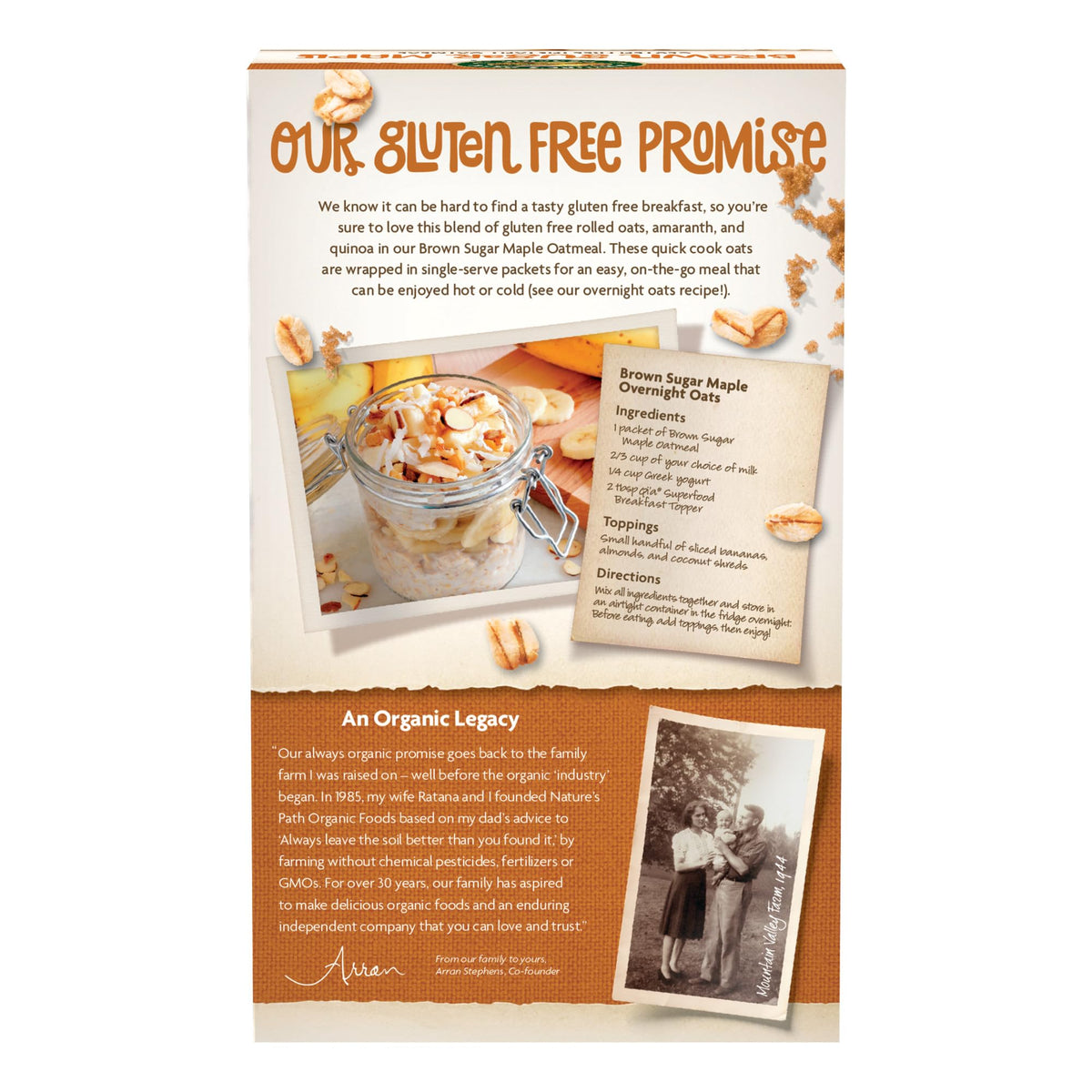 Organic Brown Sugar Maple Oatmeal, 11.3 oz (Pack of 6) M1346