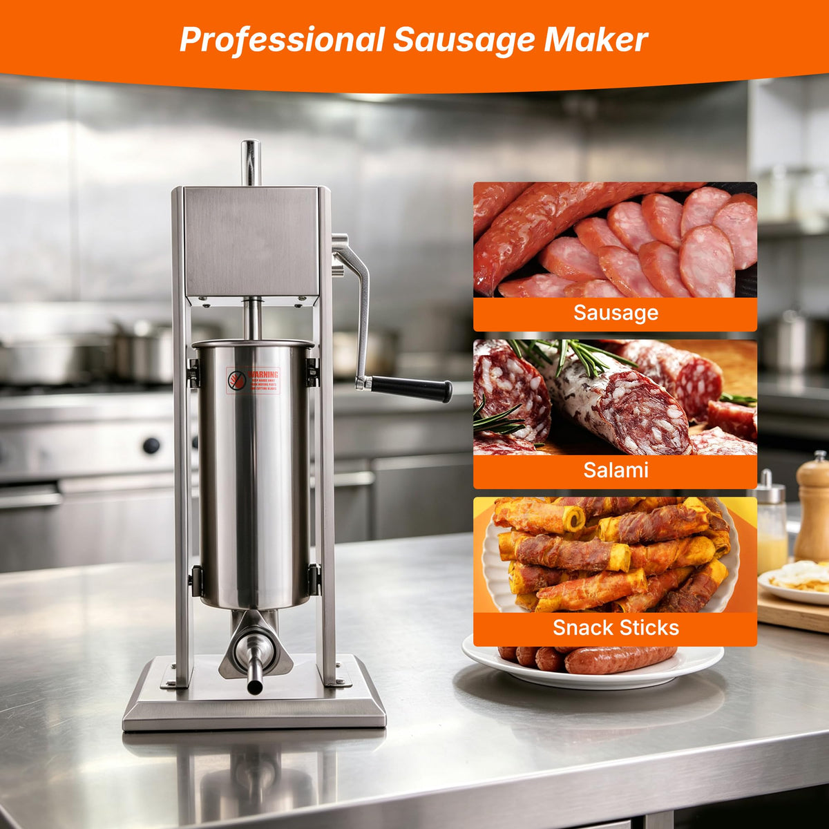Stainless Steel Vertical Sausage Stuffer 11Lb/5L L710379
