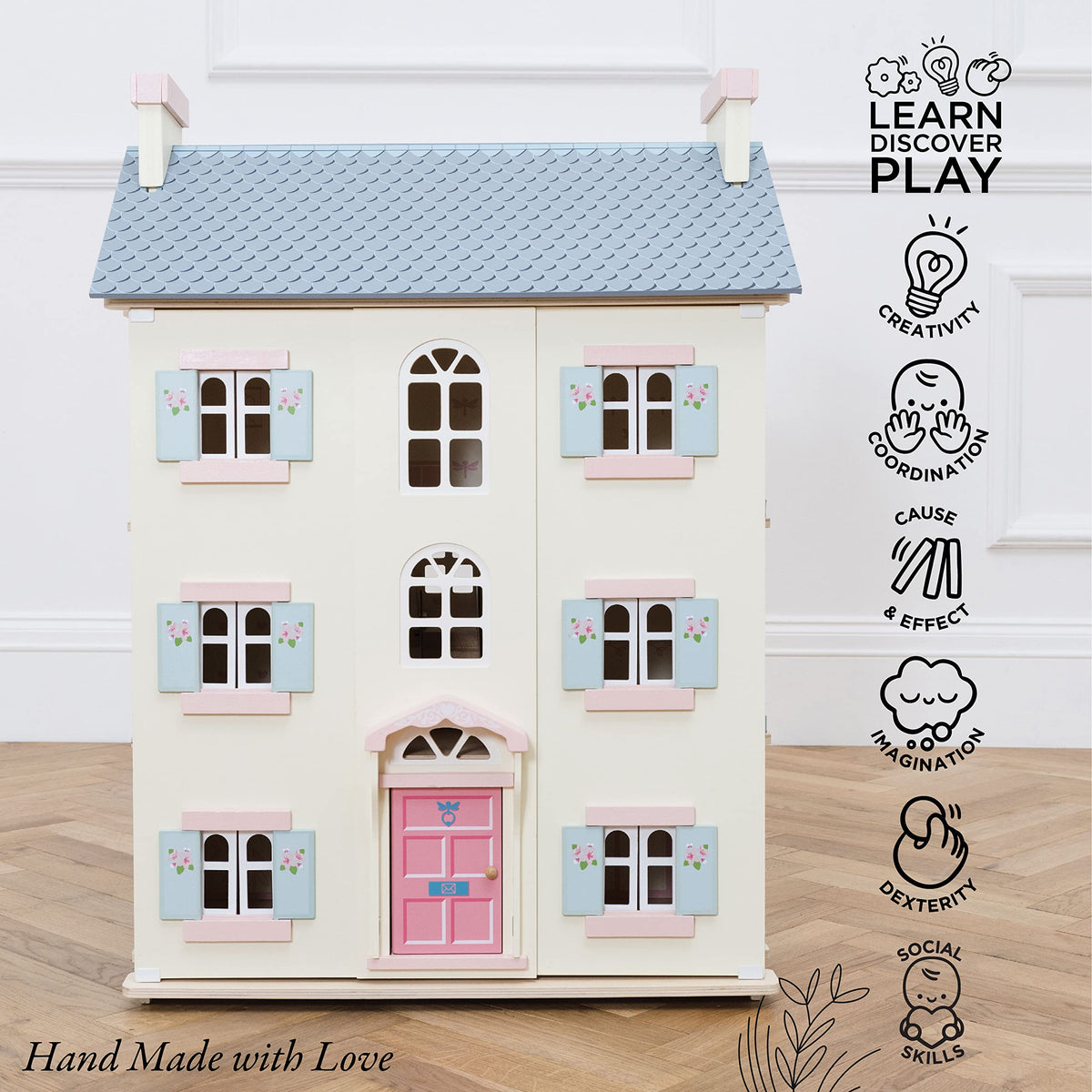 4 Storey Wooden Doll House Play Set A79646