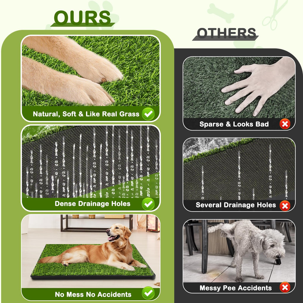 23''X17'' Artificial Turf Dog Grass Pad with Tray J151