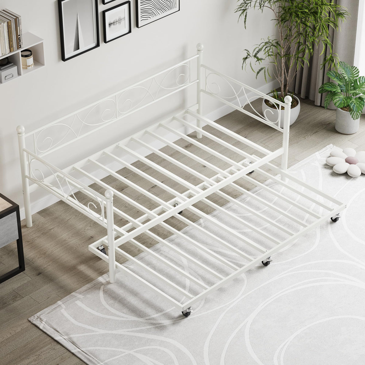 White Twin Daybed with Trundle H8049