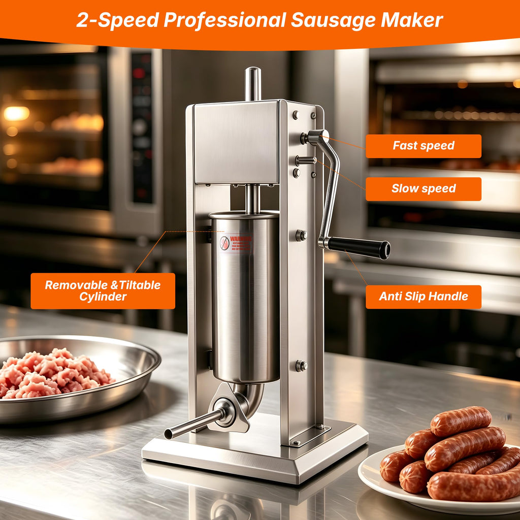 Stainless Steel Vertical Sausage Stuffer 11Lb/5L L710379