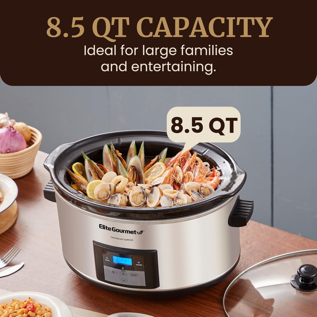 Digital 8.5 Qt Stainless Steel Slow Cooker Z9397