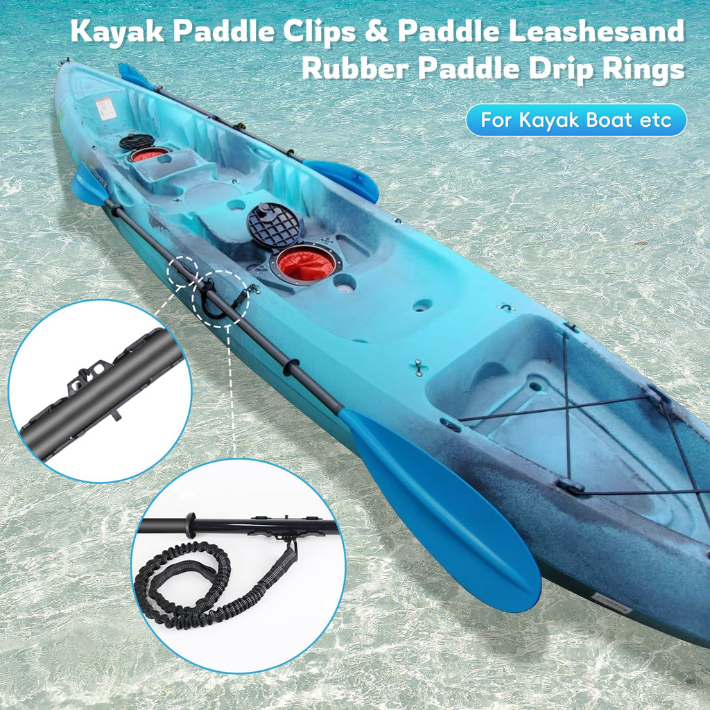2PCS Kayak Paddle Holder with Leashes & Locking Kits D5407