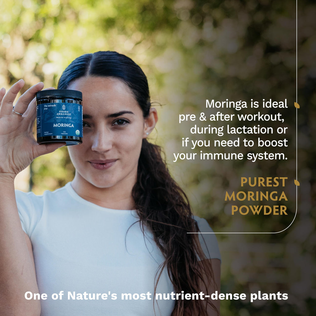 Organic Moringa Oleifera Powder 120 Vegan Capsules D5437