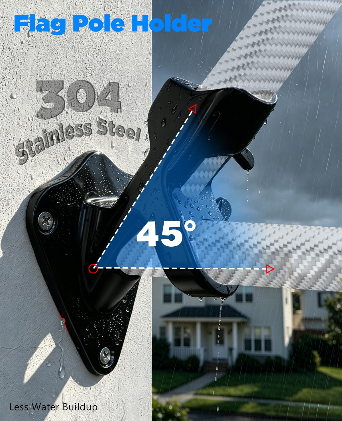 6' Carbon Fiber Flag Pole Kit with USA Flag B2832