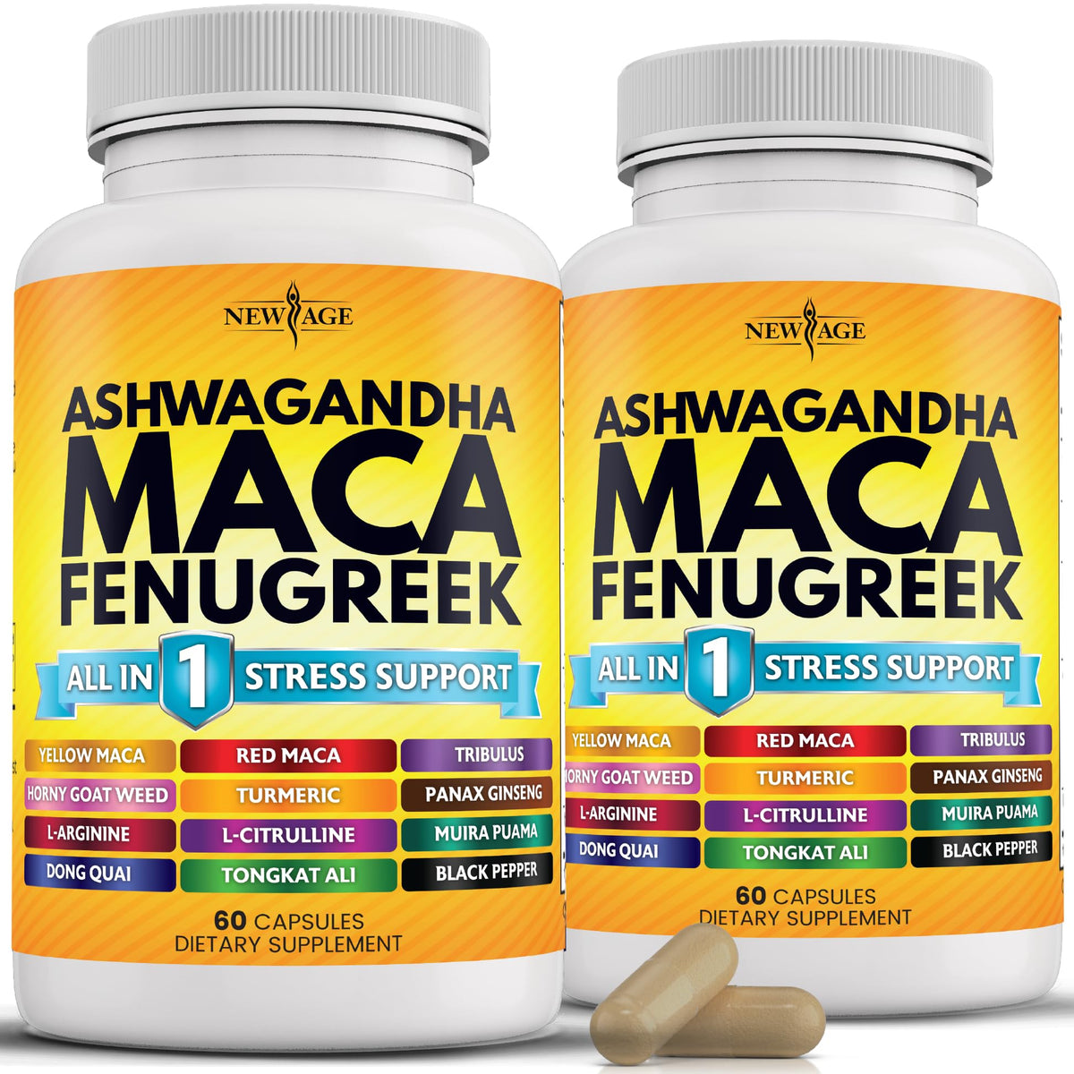 Ashwagandha Maca Root Fenugreek Tongkat Ali Ginseng 120 Count Supplement G67871