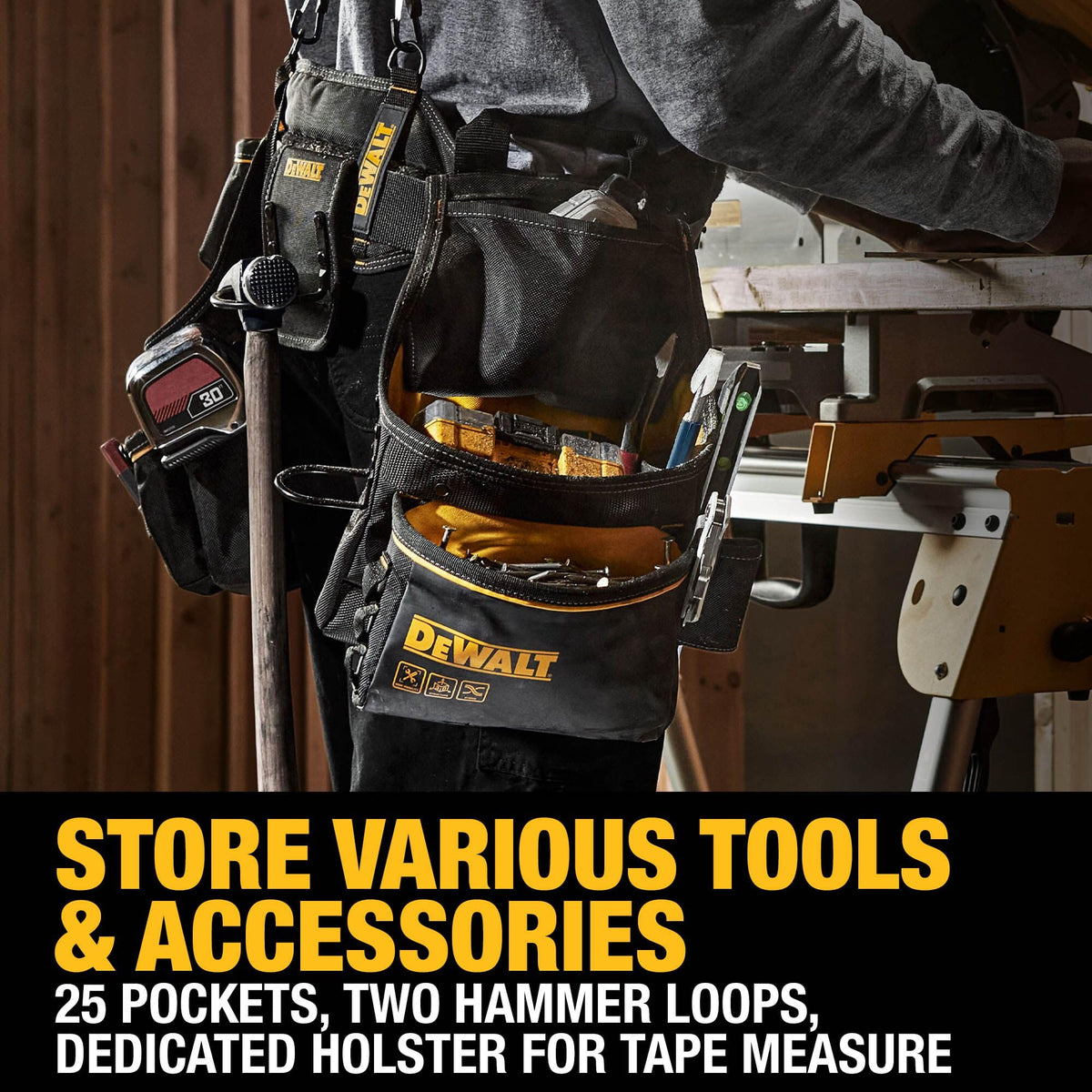 Heavy Duty Tool Belt Organizer with Suspenders and 25 Pockets G7396