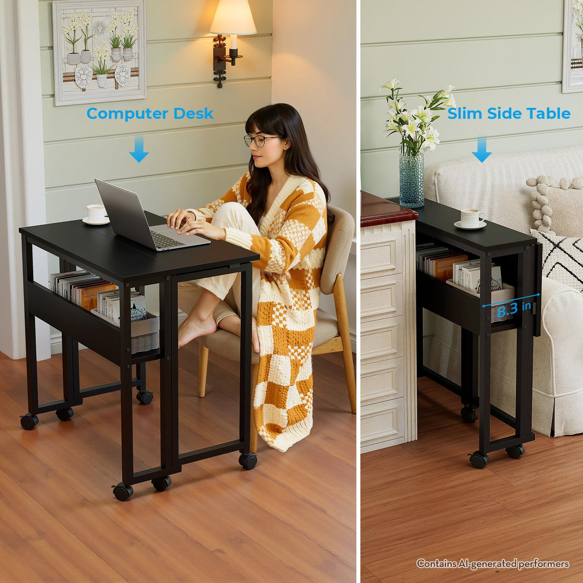 Folding Desk with Wheels Q813063