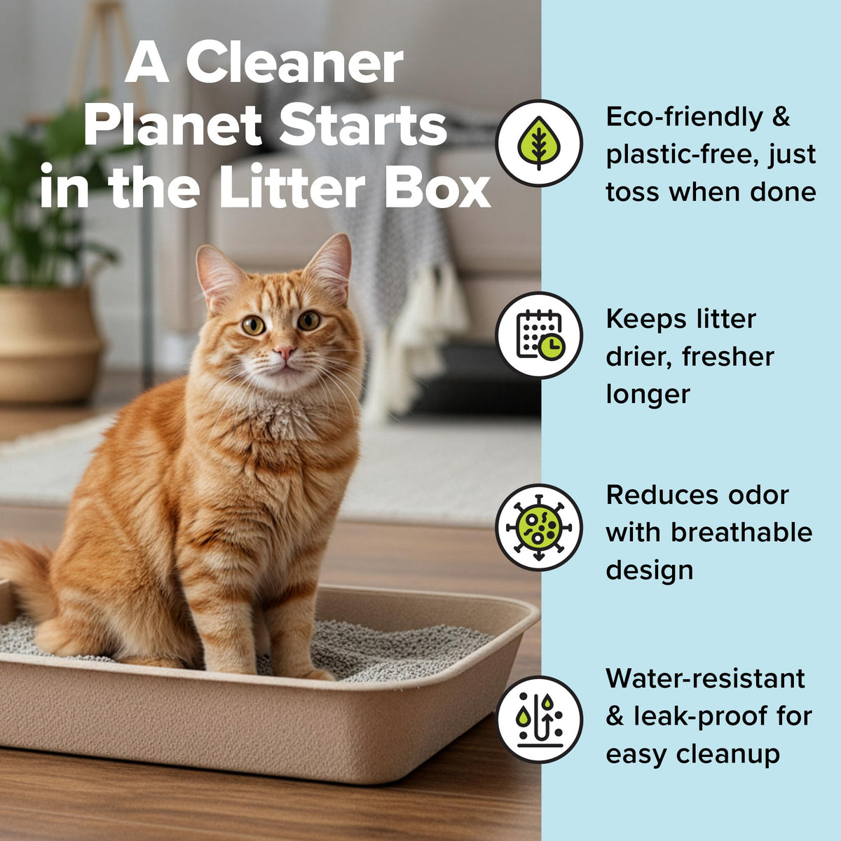 Large 6 Count Disposable Cat Litter Box I7096