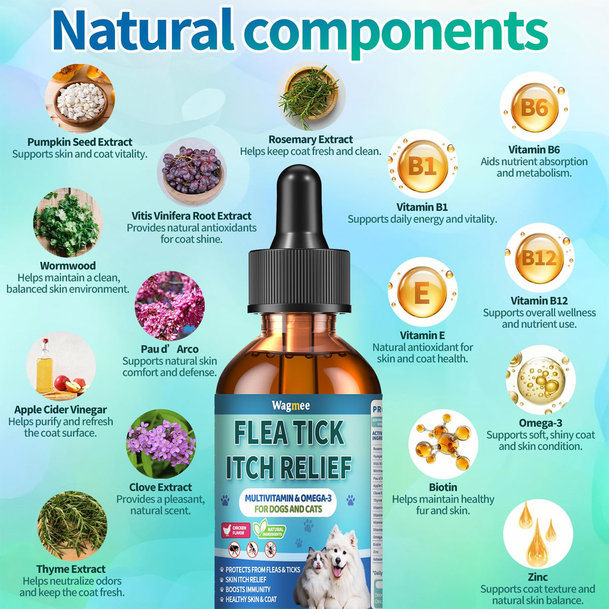 Oral Flea and Tick Prevention Drops 2 fl oz Y6943