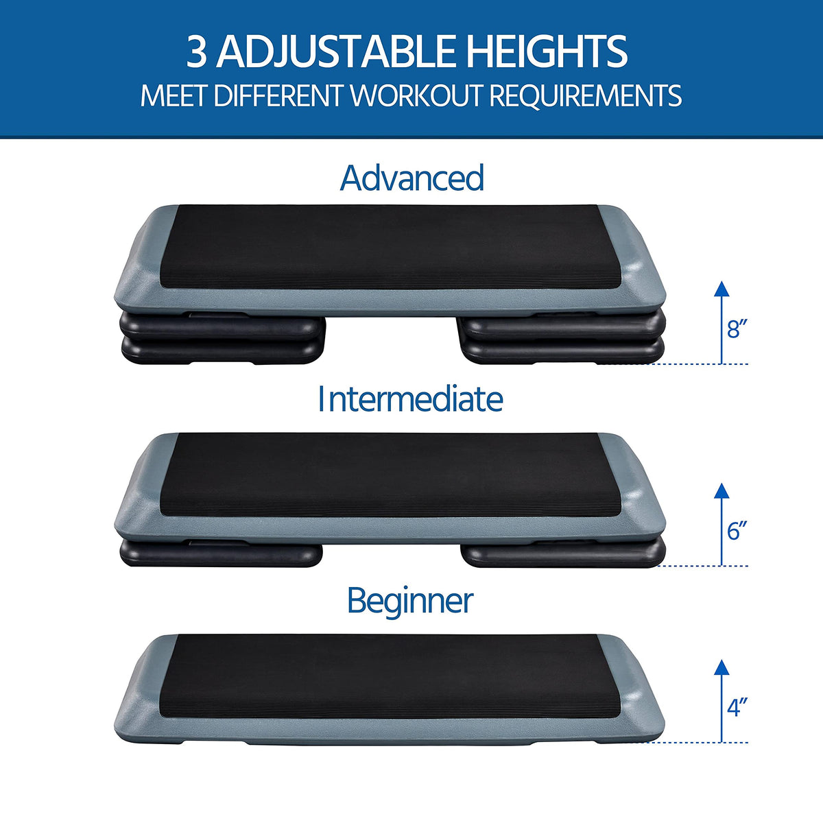 43in 3-Level Adjustable Aerobic Step Platform B77723