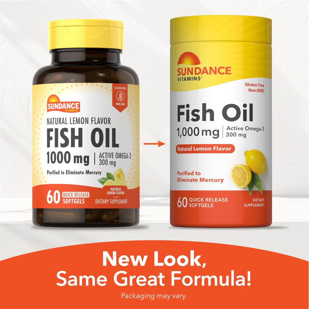 Fish Oil Omega 3 Supplement 1000mg 60 Softgels N370