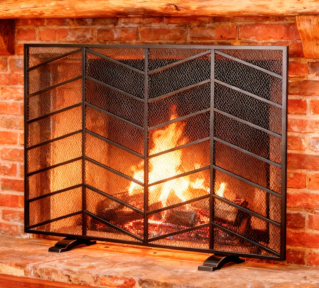 Iron Chevron Fireplace Screen Q427