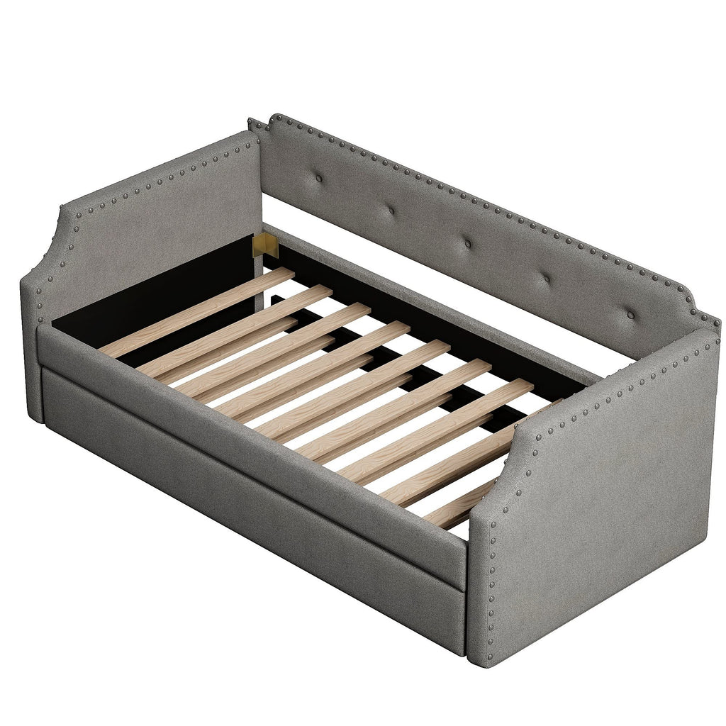 Twin Tufted Upholstered Daybed with Trundle S791
