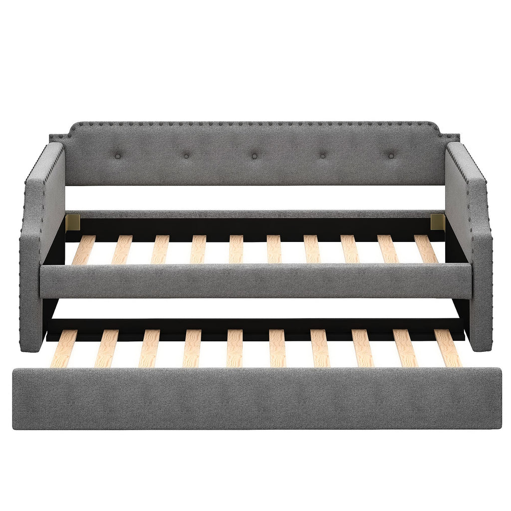 Twin Tufted Upholstered Daybed with Trundle S791