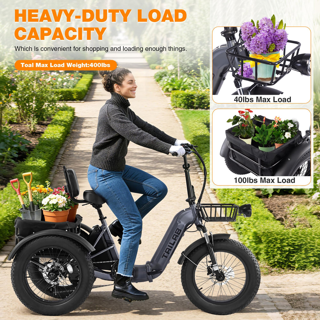 20" Fat Tire Foldable Electric Tricycle Z795