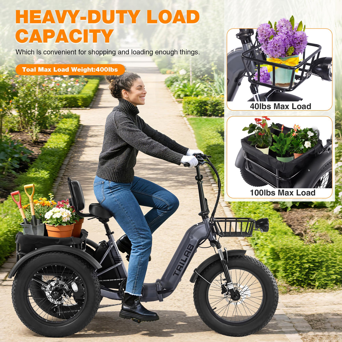 20" Fat Tire Foldable Electric Tricycle Z795