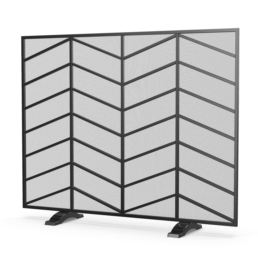 Iron Chevron Fireplace Screen Q427