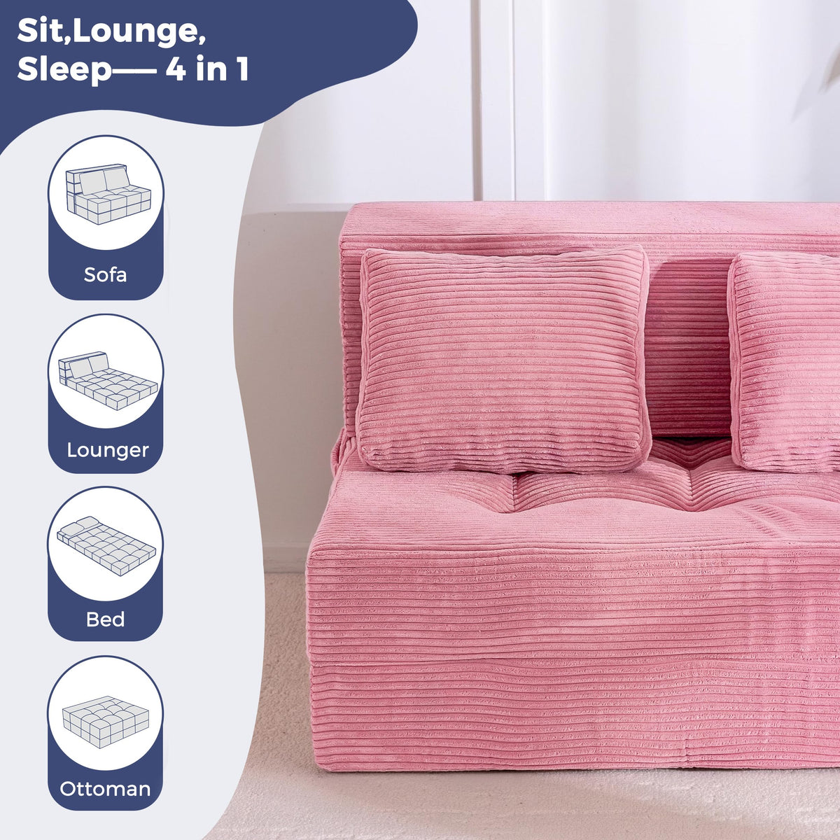 Convertible Sofa Bed with Pillow T15223
