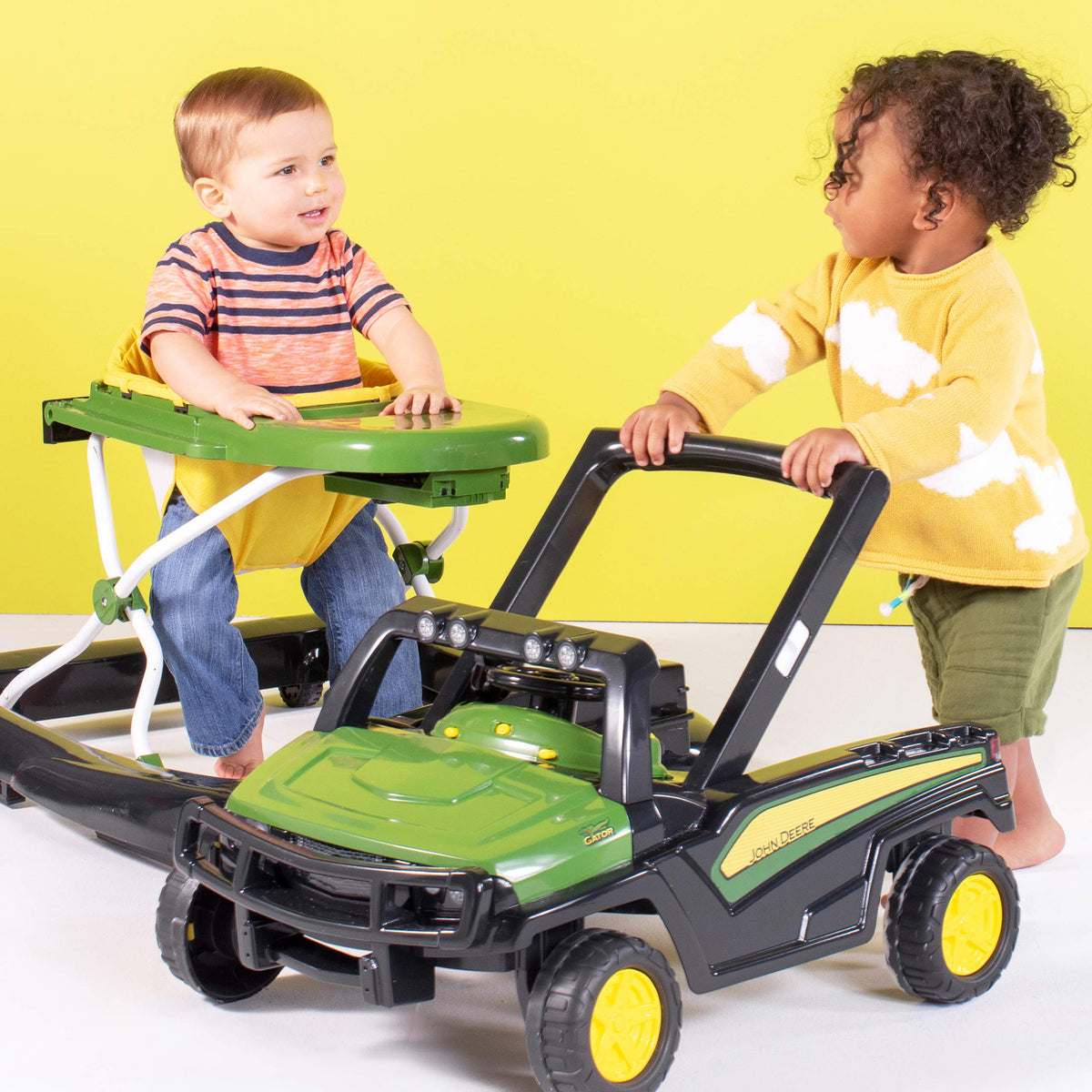 Green Baby Activity Center & Push Walker with Steering Wheel Toy W640