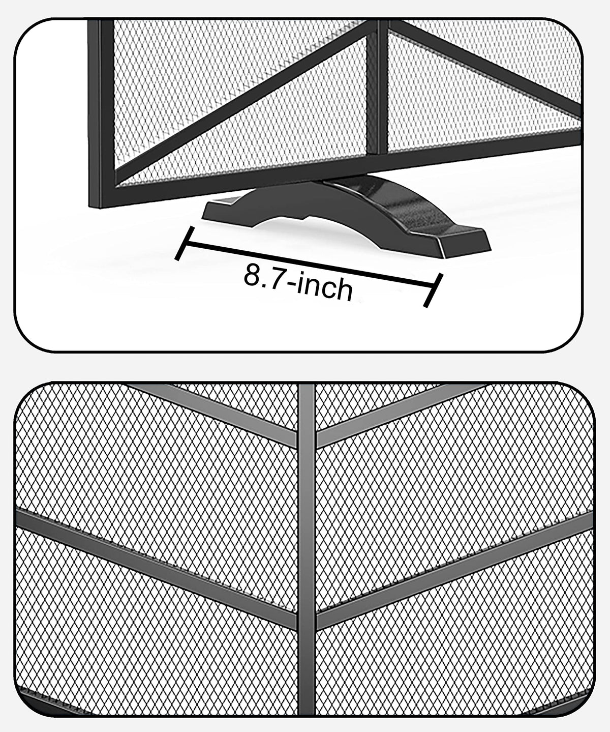 Iron Chevron Fireplace Screen Q427
