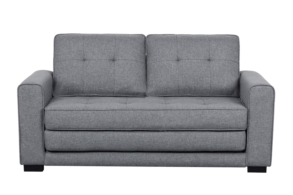Light Gray Tufted Pull-Out Sleeper Loveseat A649
