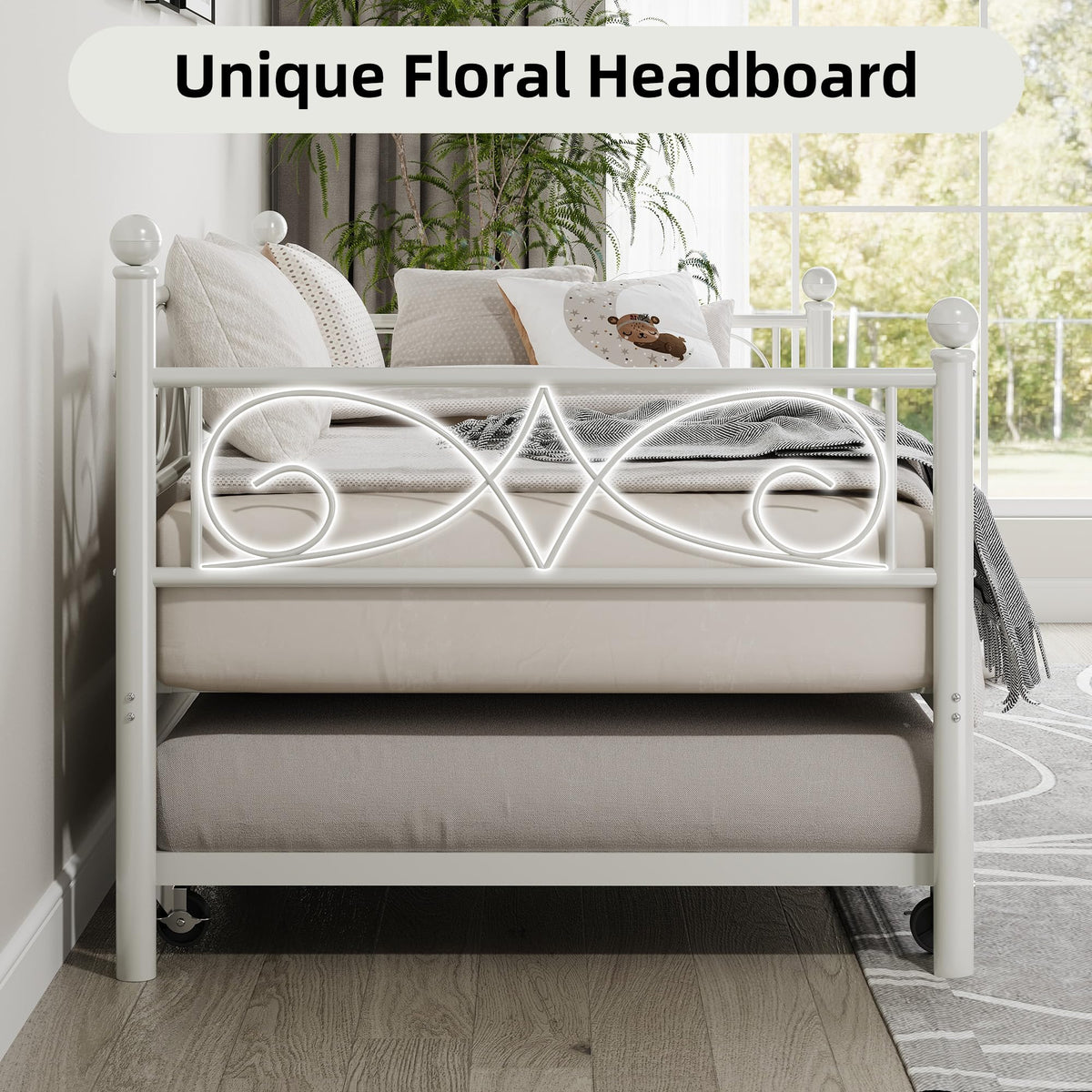 White Twin Daybed with Trundle H8049