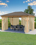 Waterproof Rod Pocket Outdoor Curtains 6 Pcs 54x84 Inch Cream G128