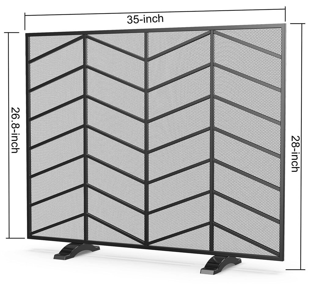 Iron Chevron Fireplace Screen Q427